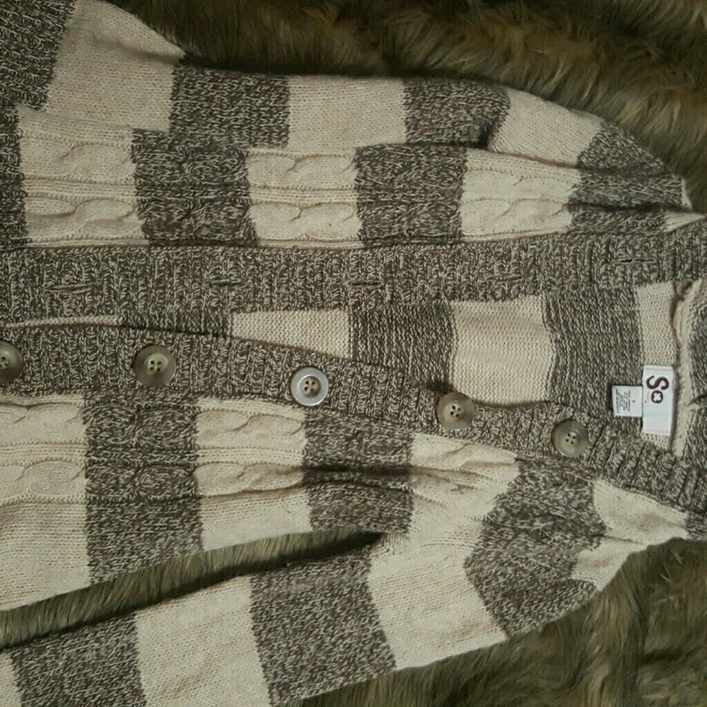 4 for 20 Hooded Sweater, brown and tan striped
